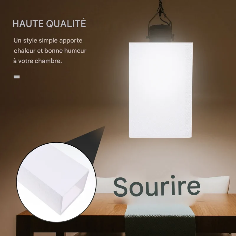 abat jour blanc rectangulaire – AbatElla