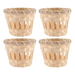 Lot de 4 petits abat-jour en bambou