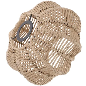 Abat-jour artisanal en corde de papier tressée