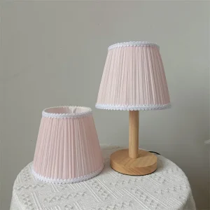 Abat-jour rose fait main pour lampe de chevet