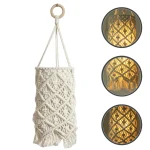 Abat-jour suspendu en macramé long