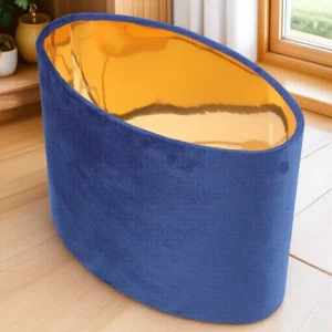 Abat-jour ovale bleu et or