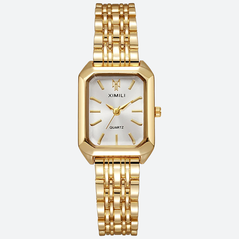 Montre Vintage Femme Rectangle Dorée – Image 5