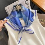 Foulard en  Soie Femme Bleu