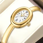Montre Femme Ovale Dorée – Luxe & Élégance