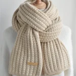 Écharpe d’Hiver Épaisse – Tricot Câble Chaud