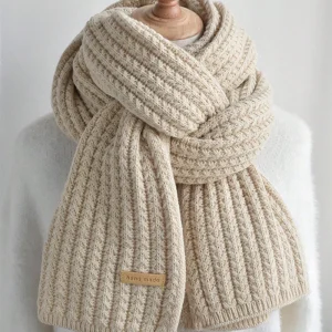 Écharpe d’Hiver Épaisse – Tricot Câble Chaud