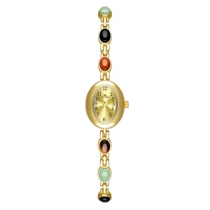 Montre Femme Jade Vintage – Cadran Ovale