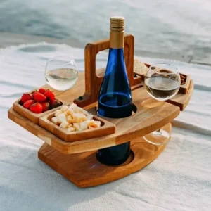 Table à Vin Pliante en Bois – Portable et Pratique