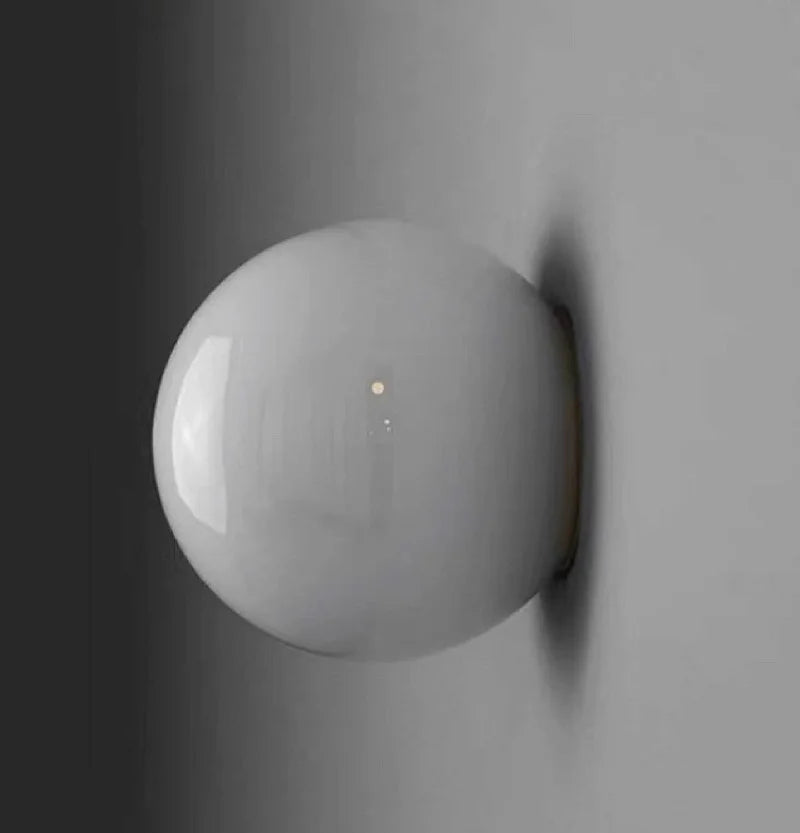 Applique Murale LED Ronde – Boule Verre Blanc – Image 3