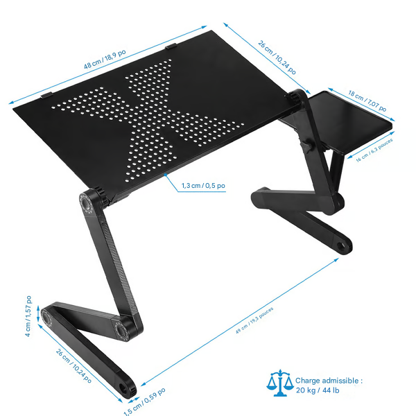 Support Laptop 360° Réglable – Bureau & Table – Image 5