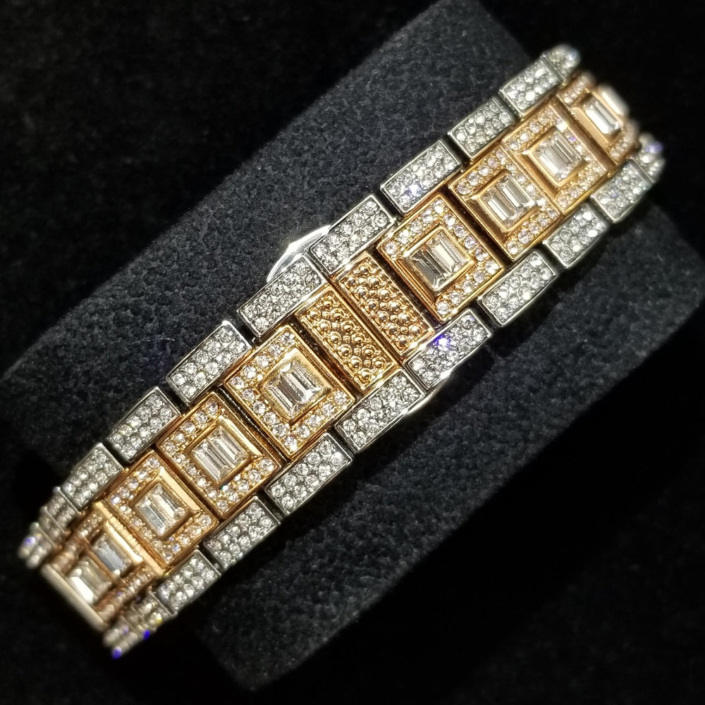 Montre homme luxe – diamant, plaqué or 18K, quartz, jour/date – Image 37