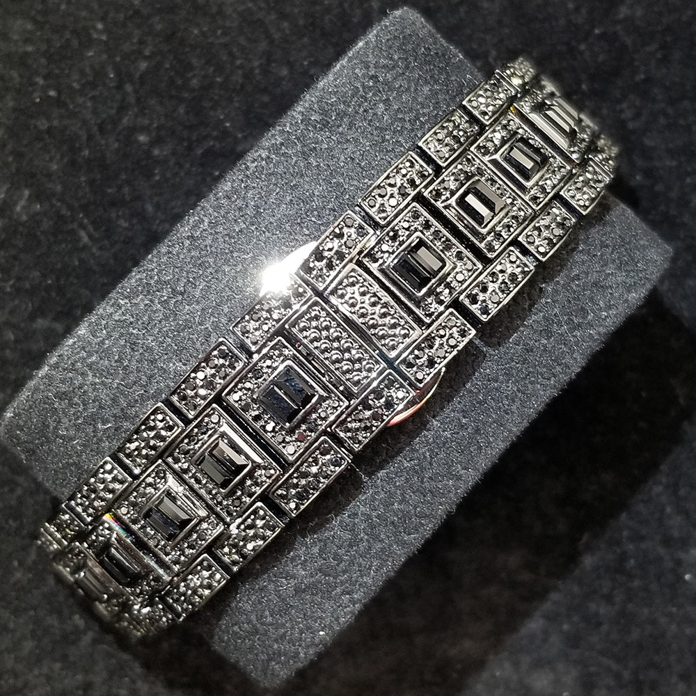 Montre homme luxe – diamant, plaqué or 18K, quartz, jour/date – Image 40