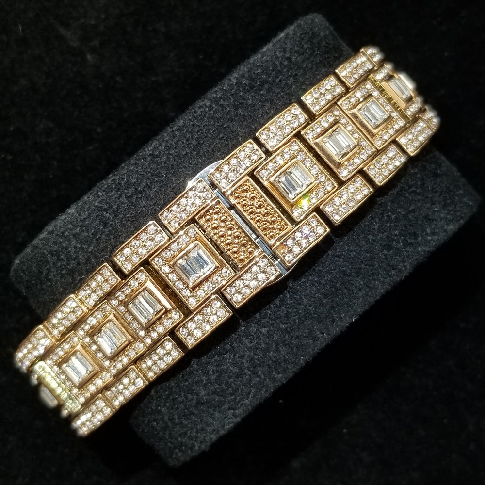 Montre homme luxe – diamant, plaqué or 18K, quartz, jour/date – Image 34
