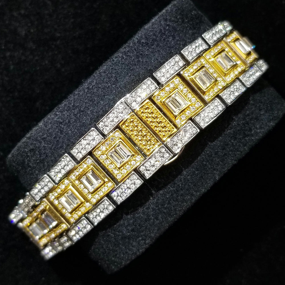 Montre homme luxe – diamant, plaqué or 18K, quartz, jour/date – Image 31