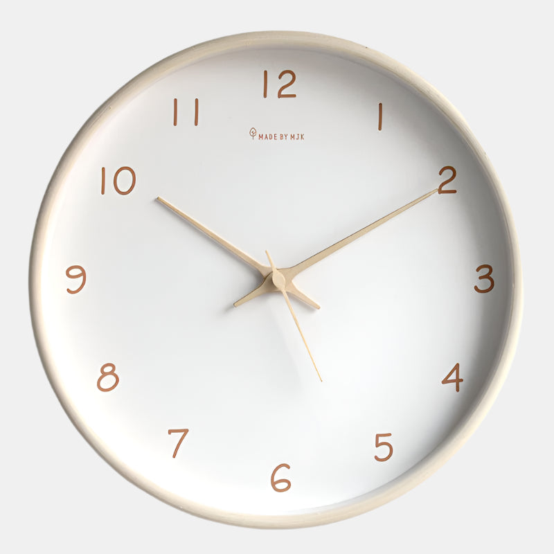 Horloge Murale Silencieuse Minimaliste à Affichage Analogique Wall clock Electro Paris Crème
