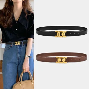Ceinture femme rétro – boucle alliage, mode et décontractée