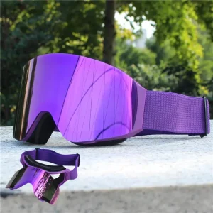 Lunettes de ski anti-buée – Double couche, rabattables et magnétiques