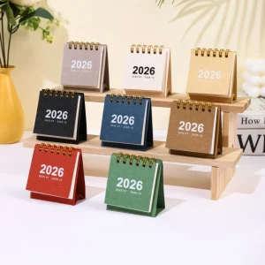 Mini calendrier de bureau 2026 – Portable, pages 180°
