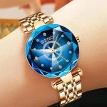 Montre femme Ocean Star – cristal, luxe, or rose