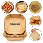 Papier de Cuisson pour Friteuse à Air – 50 Pièces