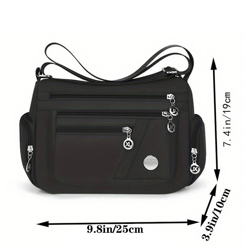 Sac à bandoulière nylon femme – tissu , multi-poches – Image 5