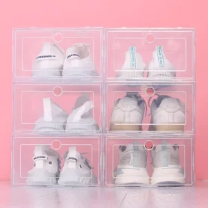 Boîtes à chaussures transparentes empilables – Lot de 6