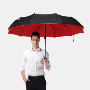 Parapluie Tempête Anti-Vent Pliable et Robuste – Protection Totale Contre la Pluie et le Vent Umbrella Electro Paris Rouge