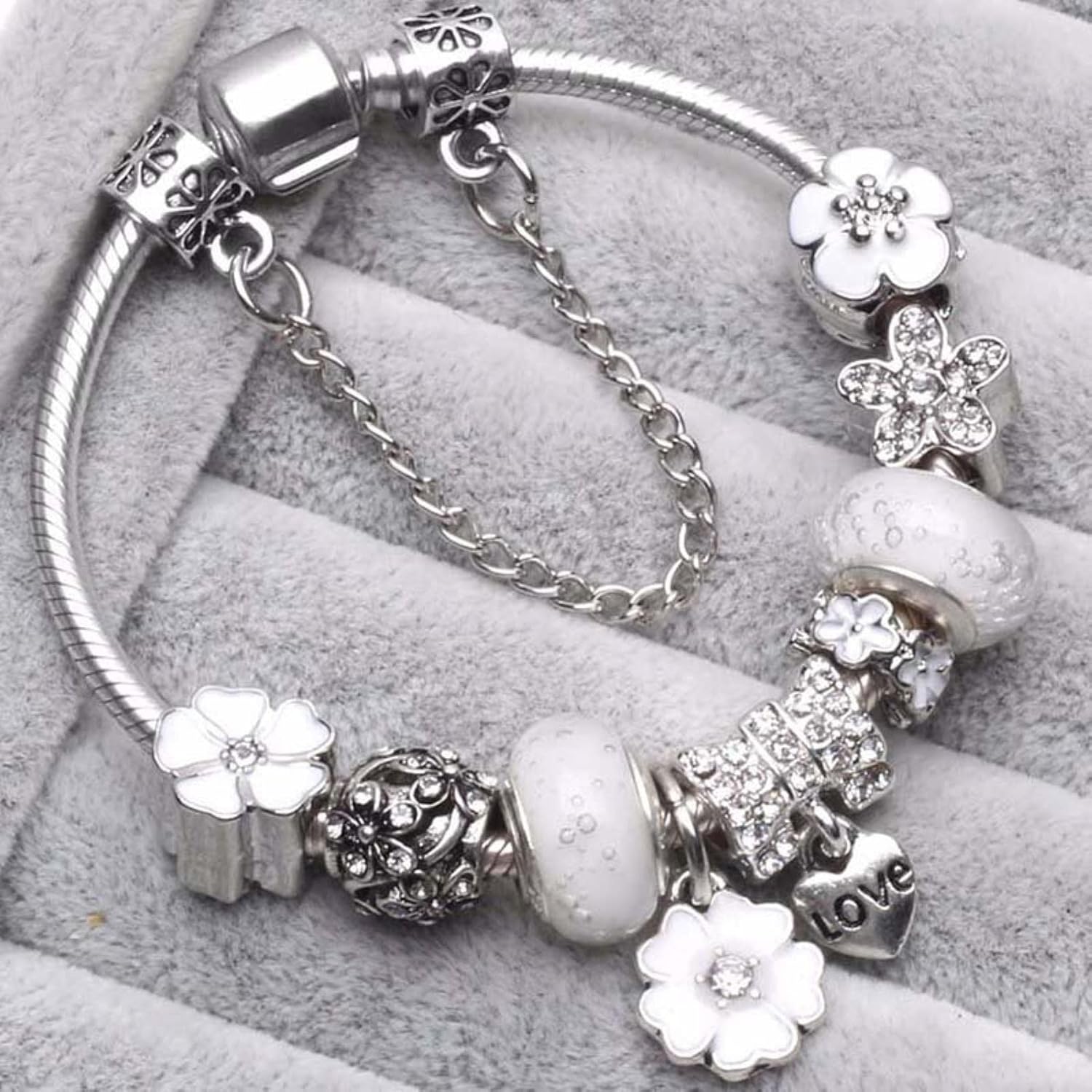 Bracelet Femme Argent Sterling Motif Floral Élégant – Image 6