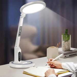 Lampe de Bureau LED Multifonction avec Horloge Numérique Intégrée