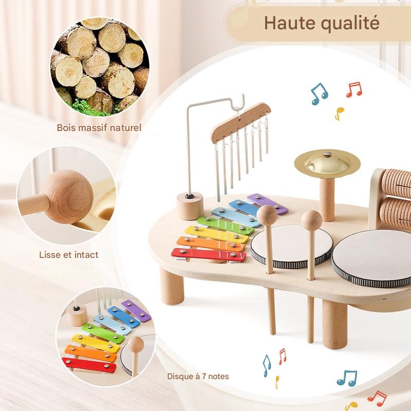 Table de Musique en Bois avec Xylophone et Tambours – Image 7