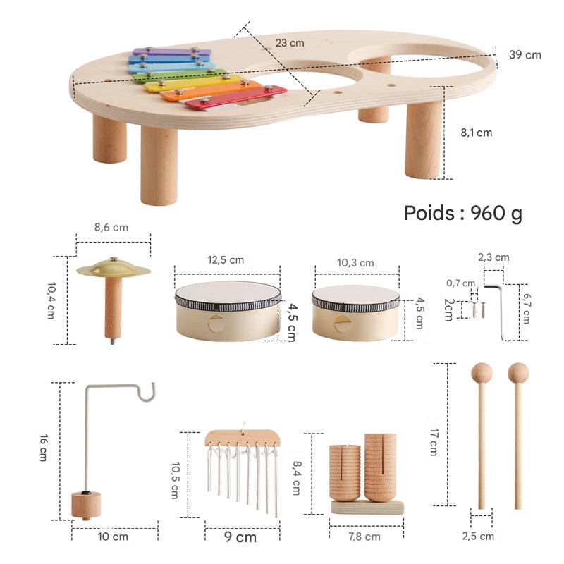 Table de Musique en Bois avec Xylophone et Tambours – Image 6