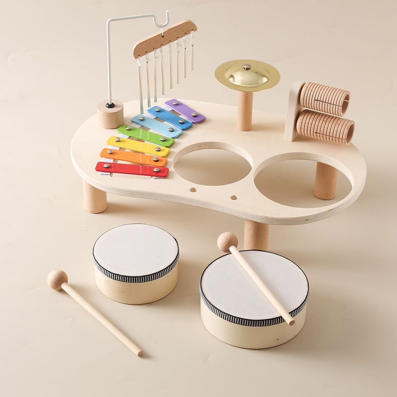 Table de Musique en Bois avec Xylophone et Tambours – Image 3