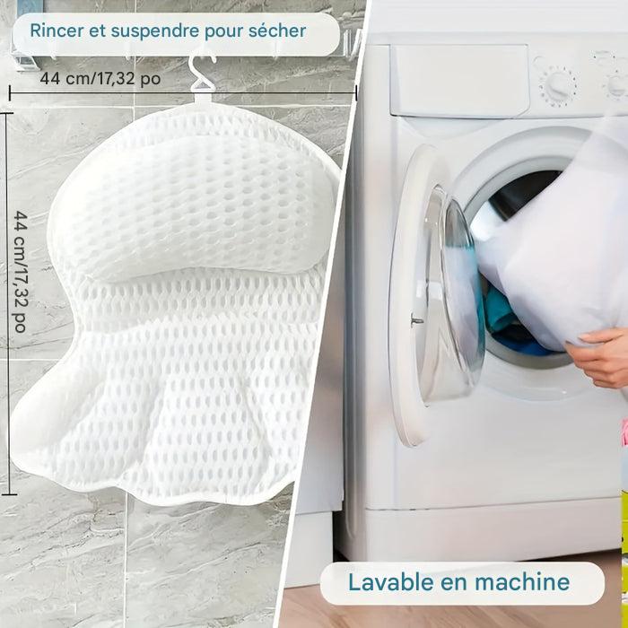 LuxeRest Oreiller de Bain Ergonomique en Maille Soutien Cou Dos – Image 6