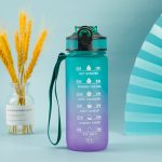 Bouteille d’Eau Sport Motivation – Marqueur de Temps, Anti-Fuite