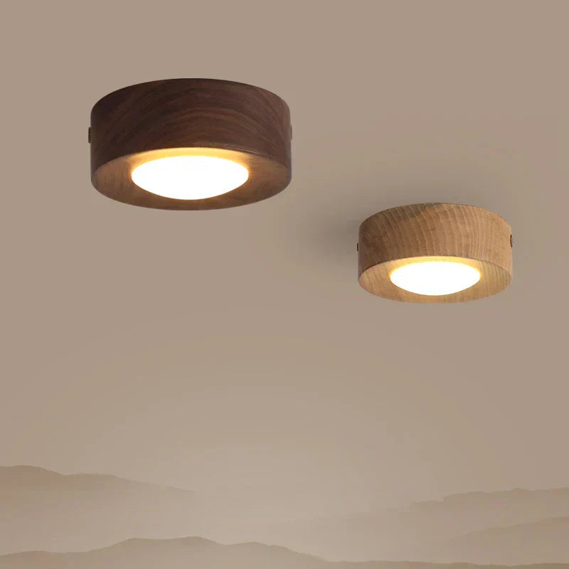 Plafonnier Moderne en Bois avec Spot Orientable – Downlight LED Minimaliste pour Cuisine & Couloir Éclairage Electro Paris Bois d'orme A Lumière chaude