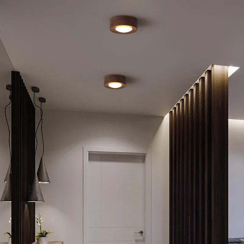 Plafonnier Bois Moderne LED avec Spots Orientables – Image 7