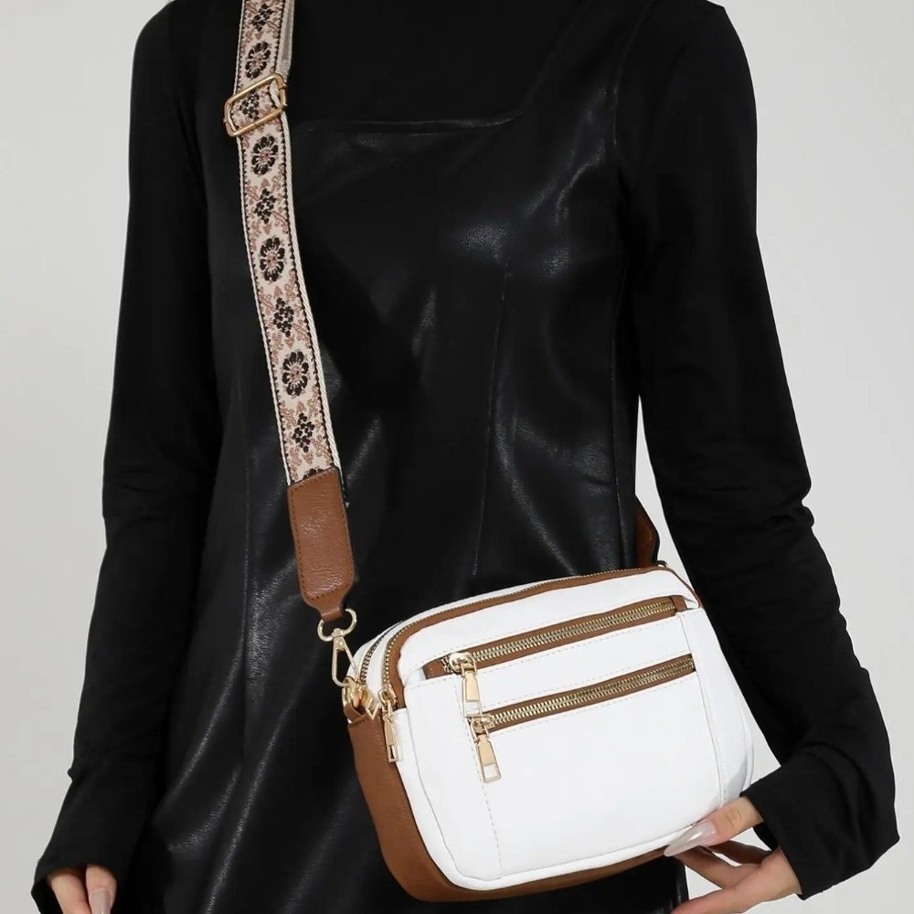 Sac Bandoulière Femme Cuir Végétalien Style Bohème – Image 3