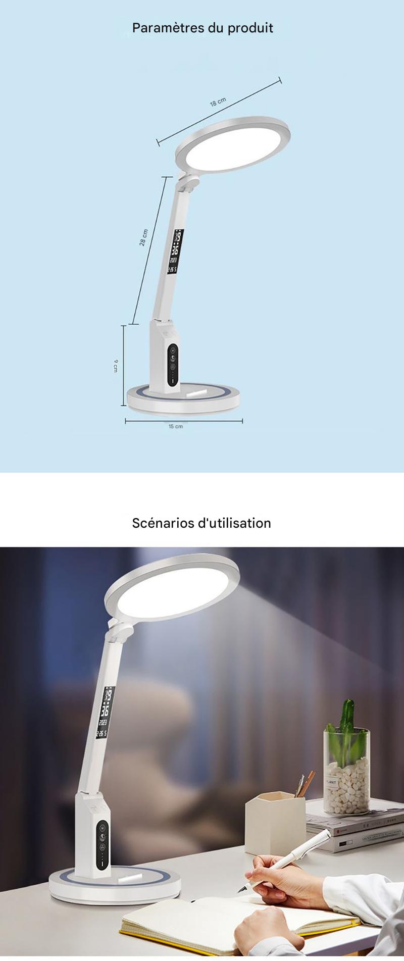 Lampe de Bureau LED Multifonction avec Horloge Numérique Intégrée – Image 12
