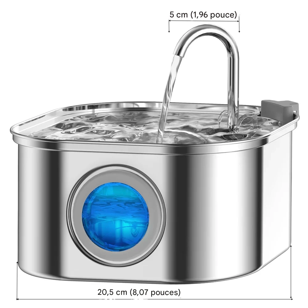 Distributeur d’Eau Automatique pour Animaux 3,2L Inox – Image 4