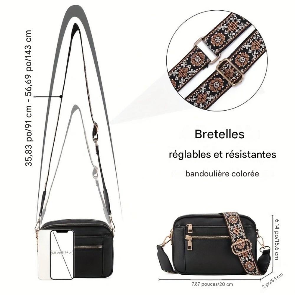 Sac Bandoulière Femme Cuir Végétalien Style Bohème – Image 8