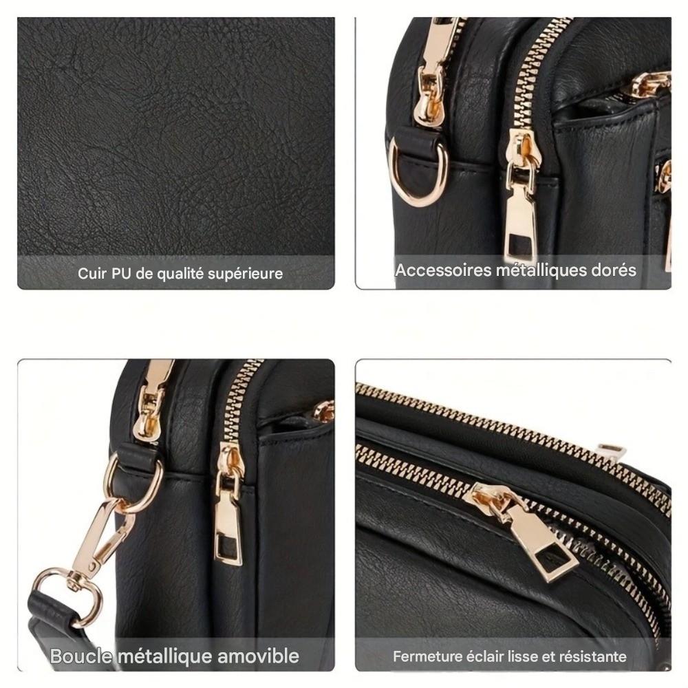 Sac Bandoulière Femme Cuir Végétalien Style Bohème – Image 7