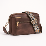 Dark Brown Bohemian Style Vegan Leather Shoulder Bag