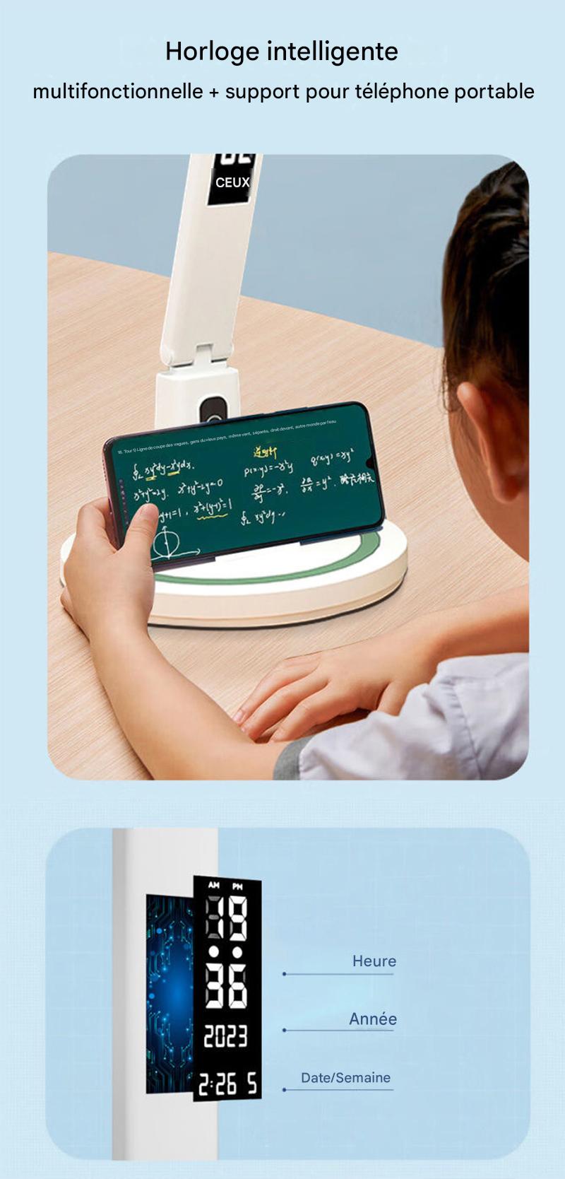Lampe de Bureau LED Multifonction avec Horloge Numérique Intégrée – Image 10