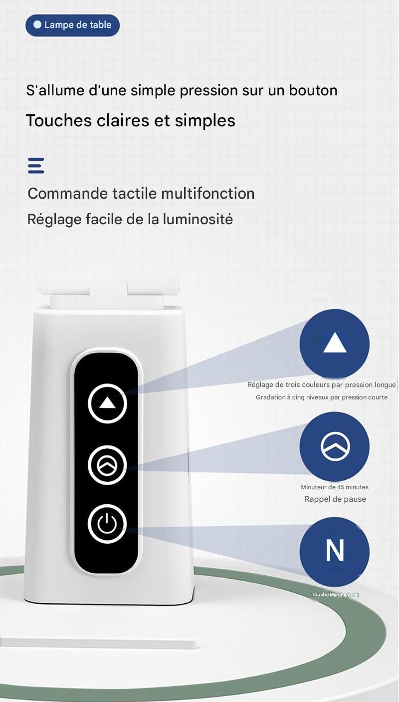 Lampe de Bureau LED Multifonction avec Horloge Numérique Intégrée – Image 5
