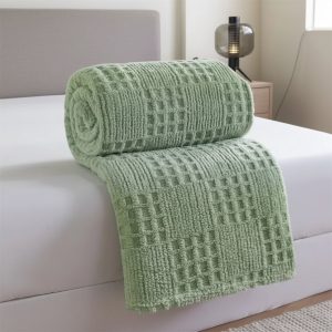 Couverture Luxueuse Épaisse en Jacquard Gaufre Douce