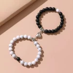 Bracelet Couple Pierre de Lave et Howlite