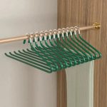 Cintre pantalon gain de place – Lot de 10 inox antidérapants Vert