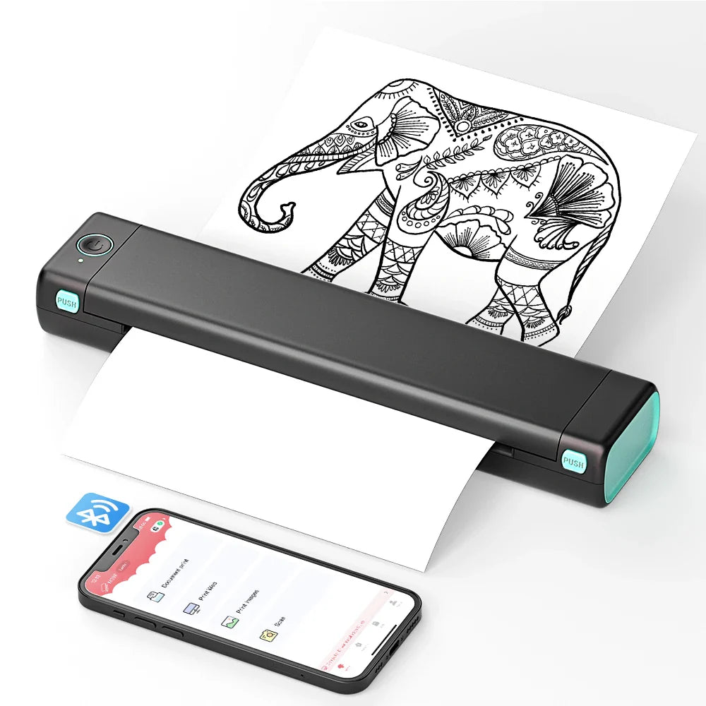 Imprimante Thermique Portable Pour Documents Et Photos Depuis Smartphone Ou Ordinateur Thermal printer Electro Paris Noir Vert
