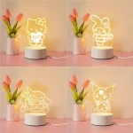 Lampe LED 3D Anime Hello Kitty Kuromi Cinnamoroll
